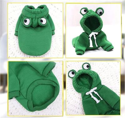 Dog Hoodie Basic Sweater Coat Cute - Frog Shape Warm Jacket Pet Cold Weather Clothes Outfit Outerwear for Cats Puppy Small Medium Dogs (XXL)