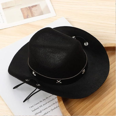 Pet Dog Costume Cowboy Hat Cosplay Cap Puppy Pet Dog Cat Holiday Pet Party Decoration (Black)