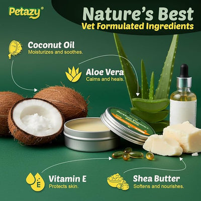 Petazy Dog Paw Balm – Active Paws Formula for Rough Terrain, Hiking & Outdoor Dogs | Lick-Safe, Natural Protection with Beeswax, Shea Butter & Coconut Oil | Paw & Nose Balm for Dogs & Cats, 2.1 oz