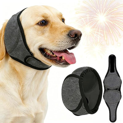 LHP Dog Ear Muffs Noise Cancelling, Calming Ear Cover Protection for Anxiety Relief, Thunder, Fireworks, Ear Wraps for Dog Travel and Grooming, Hematoma Prevention (Gray, L)