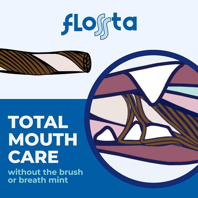N-Bone Flossta Dual Action Dental Chews for Dogs, Unique Twist Shape for Deep Teeth Cleaning and Proactive Dental Care, Peanut Butter Flavor, 15 Count 12-oz Bag