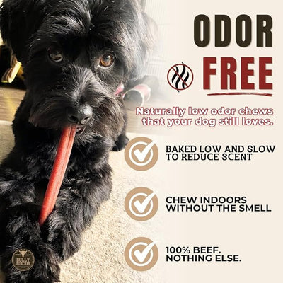 Bully Bunches Premium (6" Standard - 20 Pack) Odor-Free Bully Sticks for Small to Medium Dogs & Puppies - Consistently Sized, Long Lasting Chews for Oral Care - All Natural, 100% Beef Dog Treats