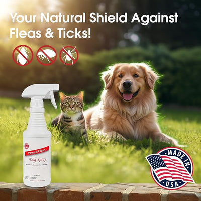 Paws and Claws Pet Spray - Natural Flea and Tick Repellent with Cedar Oil - Effective and Safe Pest Control for Dogs and Cats, Helps Repels Fleas, Ticks, & Mites, Pet Friendly & Easy to Use - 16oz