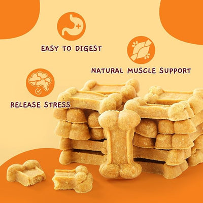 Jungle Calling 1.1 lb Senior Dog Soft Treats, Easy to Chew for Training, Real Chicken 1st Ingredient, Natural Digestive Support & Healthy Treats, Grain Free Meaty Tenders (48 Count)