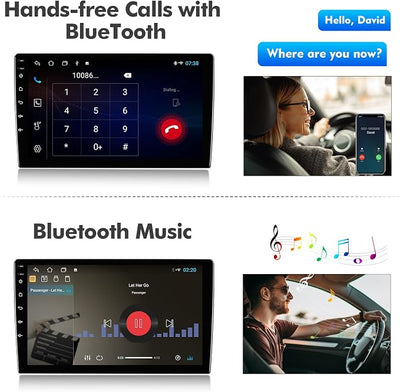 10.1 inches Android 10 Double Din Car Stereo HD IPS Touchscreen Screen Car Radio with Carplay & Android Auto Support Backup Camera GPS FM Navi BT Steering Wheel Mirror Link (2+32G)