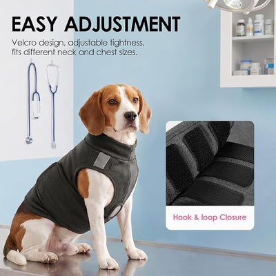 AOFITEE Dog Thunder Shirt for Dogs Anxiety, Reflective Dog Calming Vest with Hook & Loop Closure for Thunderstorms, Fireworks, Separation, Dogs Anxiety Vest Thunder Jacket, Grey, M