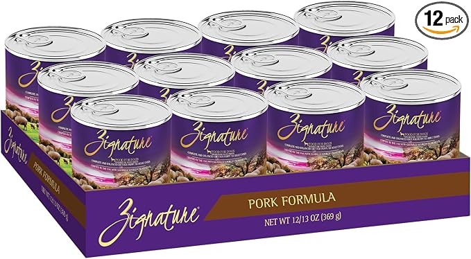 Zignature Pork Limited Ingredient Formula Wet Dog Food 13oz, case of 12