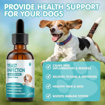 Natural Yeast Infection Treatment for Dogs Relief Itchy Skin & Ear Treatment - Reduces Irritation & Relieves Itching and Allergy for Puppies & Adult Dogs