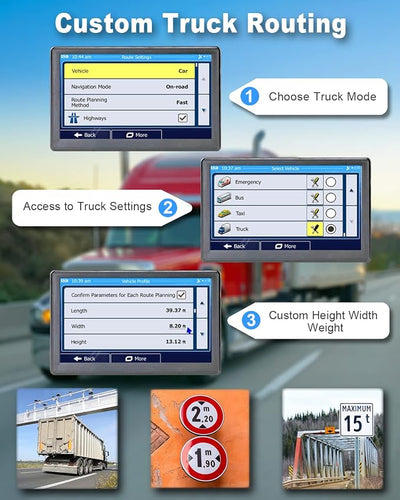 OHREX N800 GPS Navigator for Car with Bluetooth, 7” Truck GPS Commercial Drivers, 2026 Maps (Free Lifetime Updates), Semi Trucker GPS Navigation Systems, Custom Truck Routing