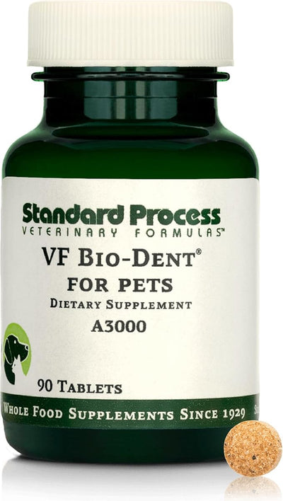 Standard Process VF Bio-Dent for Pets - Bone Growth & Healthy Tissue Support - Overall Mouth Health - Nutritional Supplement for Cats & Dogs - 90 Tablets