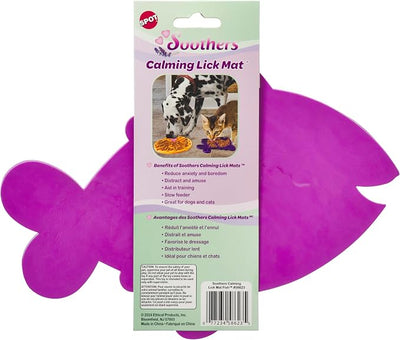 SPOT Soothers Fish Lick Mat - 9.75in Slow Feeder & Calming Mat for Cats, Kittens, Medium & Large Dogs and Puppies, Food-Grade Rubber, Dishwasher Safe, Anxiety & Boredom Relief