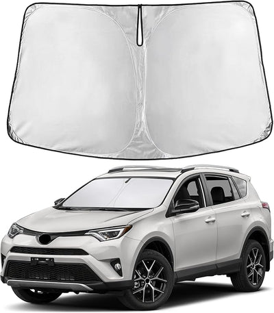 EcoNour Windshield Sunshade Compatible for Toyota RAV4 2013-2016 2017 2018, LE, XLE, Premium, XSE, Limited, SE, TRD Off-Road, Sun Visor for Front Window Sun Shade Cover, Car Accessories