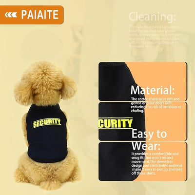 Discover Cozy Cotton Canine Wear: Soft, Lightweight, and Breathable Dog Shirt Vest with Eye-Catching Graphics(Security), Keeping Your Furry Friend Warm and Comfy! Grey XL