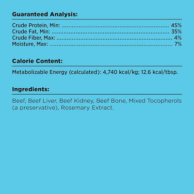 BIXBI Liberty Freeze Dried Dog Food Topper + Dog Treat, Beef Recipe, 4.5 oz - 98% Meat and Organs, No Fillers - Pantry-Friendly Raw Treat or Food Topper - USA Made in Small Batches