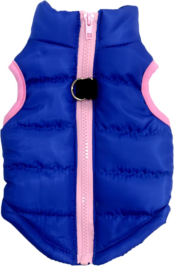 Winter Waterproof Windproof Vest Coat for Small Medium Dogs - Warm Jacket for Cold Weather (Not Suitable for Big Dogs) X-Sapphire XS