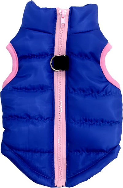 Winter Waterproof Windproof Vest Coat for Small Medium Dogs - Warm Jacket for Cold Weather (Not Suitable for Big Dogs) X-Sapphire M