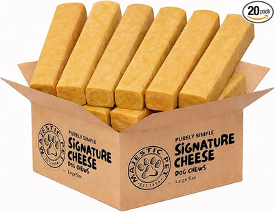 Majestic Pet Himalayan All-Natural Cheese Dog Chews - Long Lasting Dental Chew for Dogs - Healthy Pet Treats with Beneficial Ingredients (Dental & Bone Support, Large, 20 Pack)