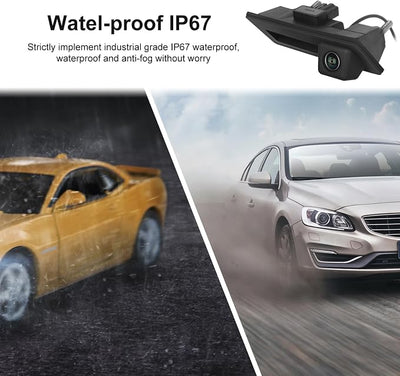 170° Car Handle Backup Camera HD Waterproof Rear View Camera Night Vision Reverse Parking Assistance for Audi A3 S3 S5 A4L A6L Q3 Q5 Q7 for VW Tiguan Passat Touareg Lavida Sagitar