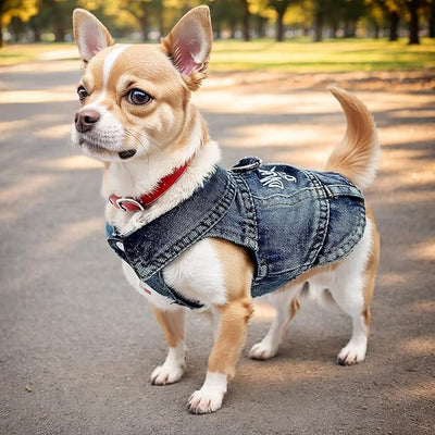 Dog Jeans Jacket Mommy's Boy Denim,Breathable Cotton Blue Pet Coat for Puppy Small Dogs Classic Overalls Male Cat Costumes Apparel Washed Vest Clothes Outfit T-Shirts（X-Large）
