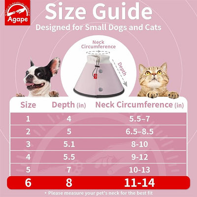 Agape Soft Dog Cone for Small Dogs & Cats, Recovery Collar to Stop Licking | Comfy E-Collar Alternative for Puppies, Adjustable Cloth Cone After Surgery, Protective Neck Cone for Kittens, Washable
