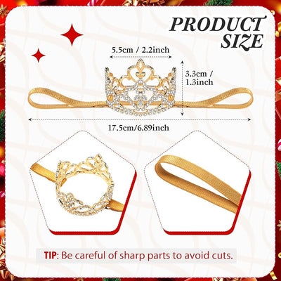 2 Pcs Dog Crown Headband Dog Tutu Dress Set Crystal Rhinestone Tiara Crown Tutu Skirt Pet Dress Costume for Puppy Birthday Party Wedding Photo Prop Costume