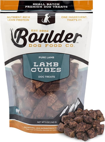 Lamb Cubes Single Ingredient Healthy Dog Treats - All Natural, Vet Approved, Grain Free, Nutritious Made in USA Treats for Dogs (Lamb Lung, 5oz)