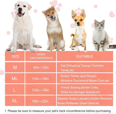 Inflatable Dog Cone Collar for Large Medium Small Dogs, Soft Dog Donut Collar Adjustable Recovery Cone for Pets After Surgery, Extra Enhanced Anti-Licking Guard Shield for Pets (Large, Orange)