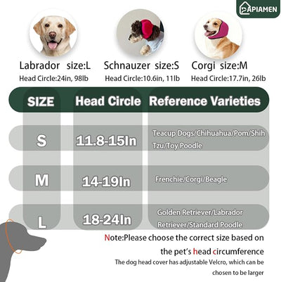 Dog Ear Cover for Hematoma,Bathing,Grooming,Drying,Fashion No Shake Ear Wraps for Dogs Ear Muffs Noise Protection Anxiety Relief,Waterproof Dog Calming Hoodie Shower Cap(Green,M)