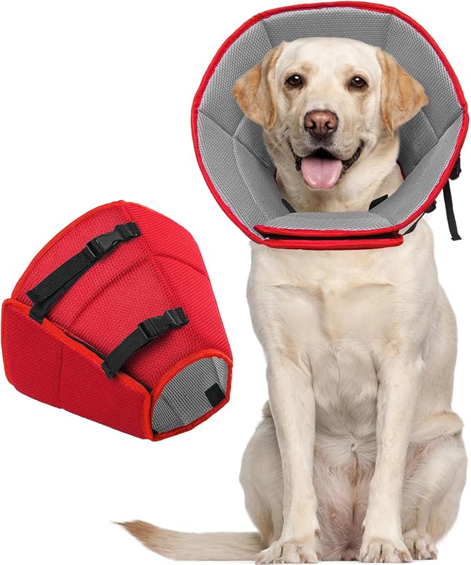 Dog Cone Collar After Surgery for Large Dogs, Adjustable Soft Cone for Dogs to Stop Licking, Professional Elizabethan Collar for Pet, Recovery Cones for Wound Healing & Hot Spots