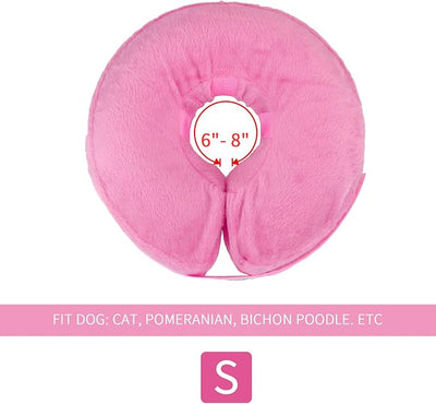 MCHY Inflatable Dog Cone,Adjustable Recovery Collar for Dogs After Surgery,Prevent from Biting & Scratching,Not Block Vision (Pink, S-Neck 7''- 12'')