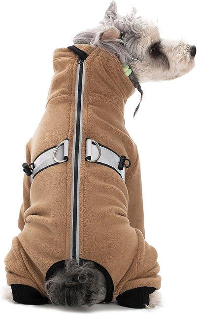 Polar Fleece Dog Coats for Small Medium Dogs, Winter Jacket Sweater Vest Bodysuit, Four-Legged Warm Clothes Pajamas
