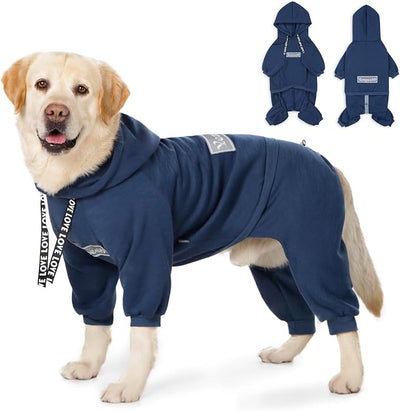 Dog Hoodies Winter Coat for Large Medium Dogs, Pullover 10 Legs Warm Coat Hooded Sweatshirt, Fleece Hoodie for Cold Weather (Dark Blue, 6X-Large)