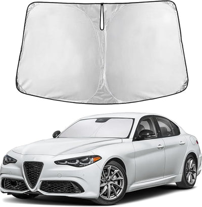 EcoNour Windshield Sunshade Compatible for Alfa Romeo Giulia 2016-2024 2025 2026, Sun Visor for Front Windshield & Window Sun Shade Cover, UV Heat Blocker & Protector, Car Accessories
