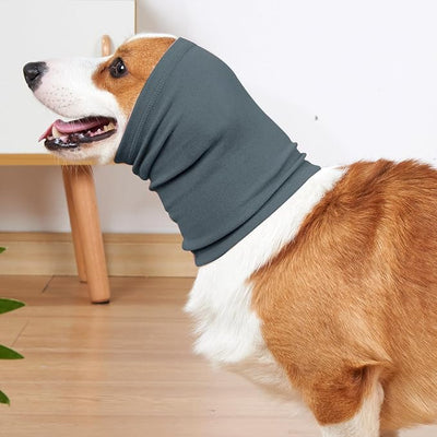 No Shake Ear Wraps for Dogs,Soft Dog Calming Hoodie Dog Ear Cover Ear Muffs for Anxiety,Grooming,Bathing,Swim,Noise Protection Quiet Ear for Dogs Light Blue L