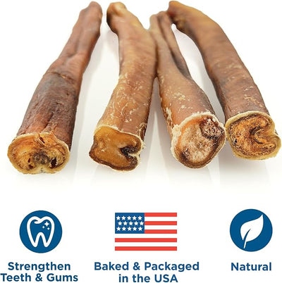 Best Bully Sticks Thick 12 Inch Bully Sticks for Dogs - 18 Count (Pack of 1) - Long-Lasting Chew, Natural, Grass-Fed Beef, Single Ingredient, Grain and Rawhide Free Dog Treats - Large Breeds