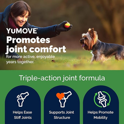 YuMOVE Small Dog Hip & Joint Supplement Soft Chews, ActivEase Green Lipped Mussel, Glucosamine for Dogs, Hyaluronic Acid & Omega 3 - Hickory Seafood Flavor - 60 Chews (Small/Medium Dogs)