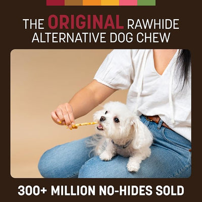 Earth Animal No Hide Stix - Long Lasting Rawhide Free Small Dog Chews Sticks, Beef - 80 Count Extra Value Pack