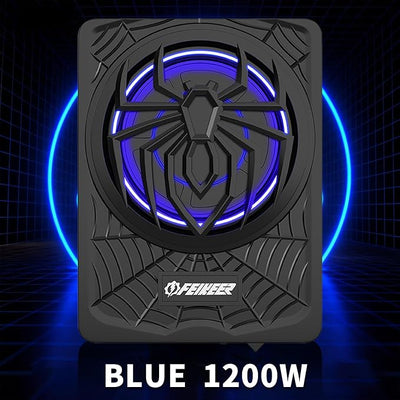Feikeer 10" 1200W Under Seat Subwoofers with Amp,Slim Underseat Car Subwoofer and Amp Package, Individual Control for Low Pass/Gain/Boost Bass.Deep Bass Perfect for Truck/SUV/Jeep/MPV,Blue LED