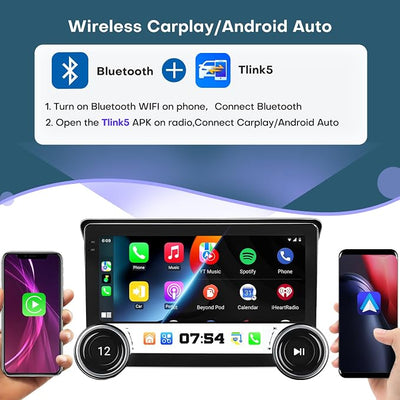 Car Radio for Dodge Challenger & Avenger 2008-2014 Stereo Replacement Dual Knob Upgrade 10.1” Android 13 Touch Screen Wireless CarPlay & Android Auto Head Unit GPS Bluetooth 5.0 WiFi DSP SWC FM/AM 64G