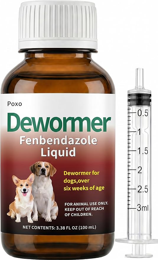 Dewormer Liquid for Dogs, Fenbendazole for All Wormers, Broad Spectrum, Safe for 6 Weeks and Older