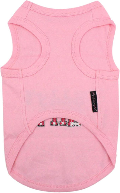 Parisian Pet Dog Shirt – 100% Cotton Shirts for Medium Dogs – Pink Sleeveless Puppy Clothes – Lightweight and Breathable Dog Apparel – Girl Dogs Clothes - Stretchy Daddy’s Girl Pet Shirt