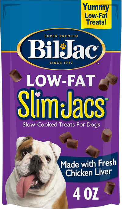 Bil-Jac Slim Jacs Low-Fat Dog Treats for Weight Management | Made with Real Chicken Liver | 4 oz