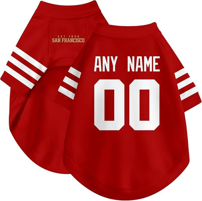 San Francisco Dog Clothes Jersey Style Personalized Pet T Shirt with Custom Name Number for Small Medium Large Dogs