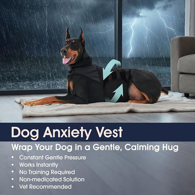 IECOii Dog Anxiety Relief Vest – Calming Compression Wrap for Dogs with Adjustable Snug Fit,Breathable Dog Calming Vest for 4th of July Fireworks,Thunderstorms,Separation Anxiety,Travel & Vet Visits,M
