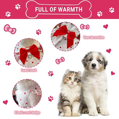 TAPBULL Dog Dresses, Fashionable Pet Dog Clothes with Heart Design, Cute Cat Birthday Dress Outfit (Pink/Red/Blue/Purple/Black 5-Pack), XX-Large