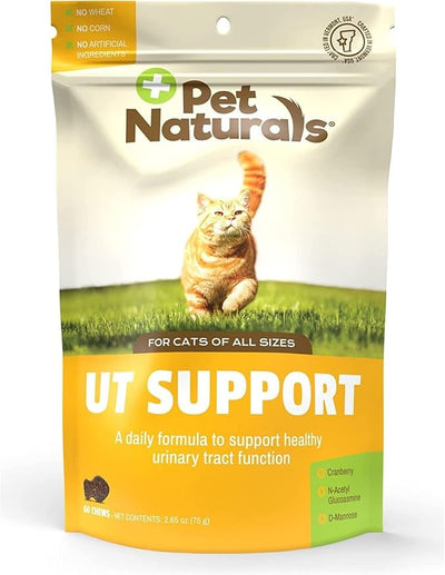 Pet Naturals UT Support Soft Chews for Cats, Urinary Tract Health with Cranberry and D-Mannose, Chicken, 60 Count