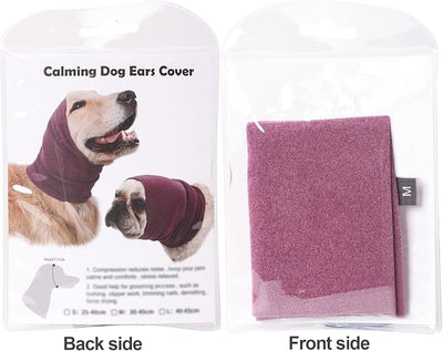 Dog Ear Cover for Anxiety Relief, Dog Calming Hood for Grooming and Bath Drying, Pet Cats and Dogs Ear Protector (Medium)