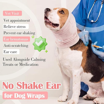 Nanaki Soft Dog Calming Hoodie For Fireworks,4th Of July,Thunderstorm-Dog Ear Muffs Noise Protection For Vacuum Car Ride,Ear Covers For Bath,Grooming,Force Drying, Blow,Snoods for Dogs Mealtime,Pink S
