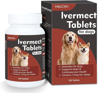 Young Heart for Dogs, lvermect Tablets for Dog – Hawthorn Prevention for Dogs, Heart Health, Circulatory & Cardiovascular System – 7.5 mg, 100 Tablets