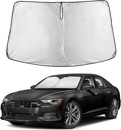 EcoNour Windshield Sunshade Compatible for Audi A6 2019-2023 2024 2025, Sun Visor for Front Windshield & Window Sun Shade Cover, UV Heat Blocker & Protector, Car Accessories